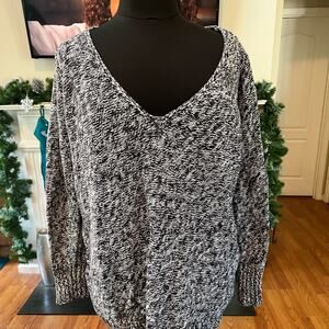 Lane Bryant, black and white sweater